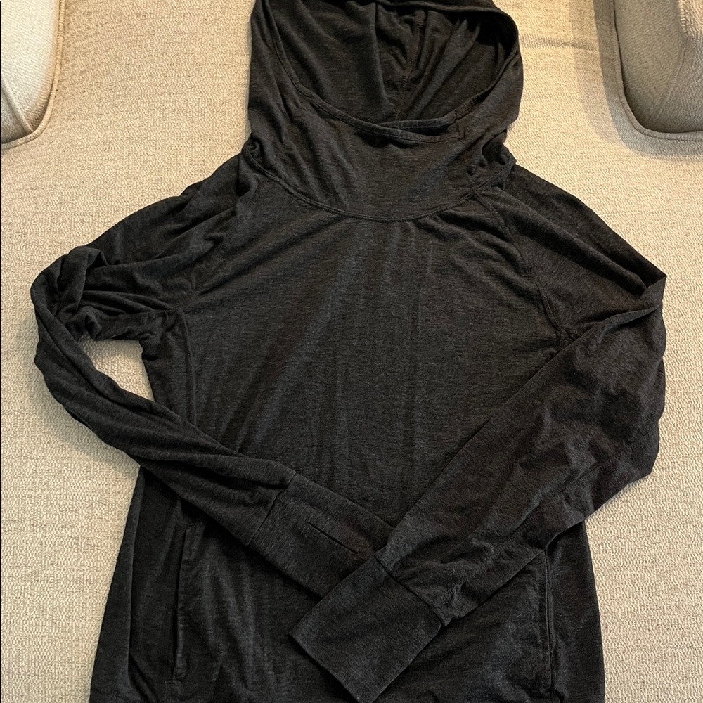 90 Degree By Reflex Charcoal Hooded Long Sleeve Top